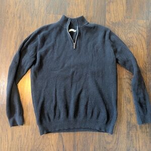 Collars And Co. Quarter Zip Sweater In Black